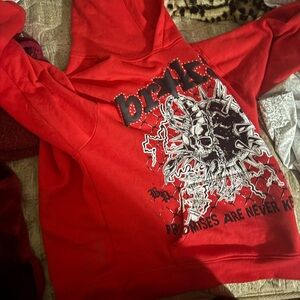 Nike Red Bomber Jacket with Graphic Design